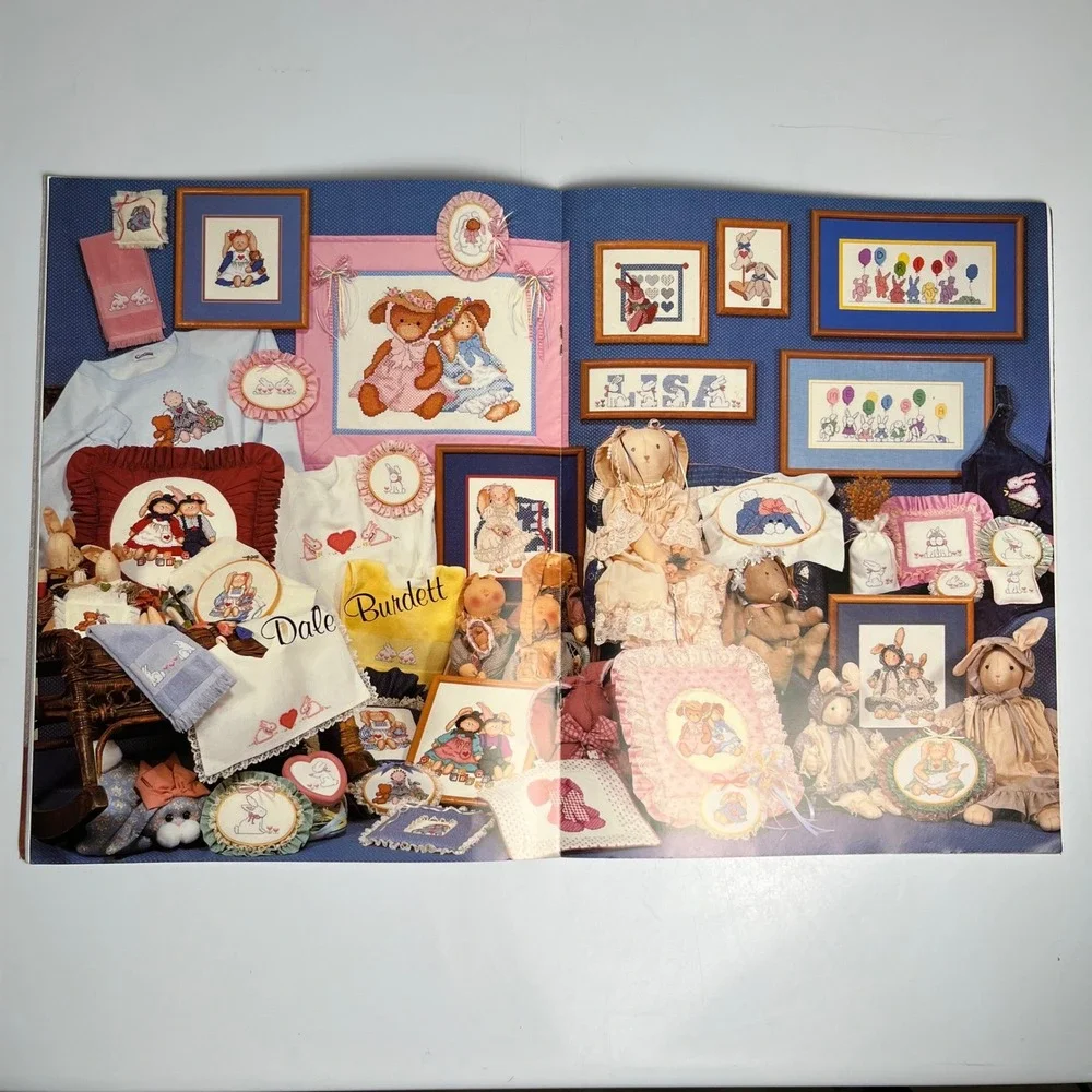 VTG For Bunny Lovers Cross Stitch Patterns‎ Dale Burdett Country Alphabet Crafts
